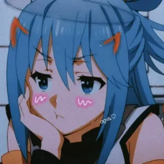 😒 Aqua Konosuba アニメ, アクア, このすば, 漫画, 可愛い, 女の子, ファンアート telegram sticker
