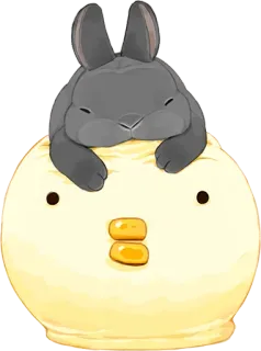 🐰 Hase, Häschen, Huhn, süß, Tier, Cartoon whatsapp sticker