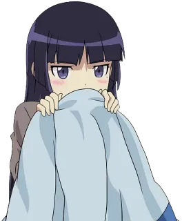 😷 Anime, Gadis, Lucu, Malu, Mengintip, Bersembunyi telegram sticker