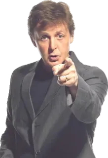 🤗 Paul McCartney Paul McCartney, musician, Beatles, singer, pointing, man, portrait telegram sticker