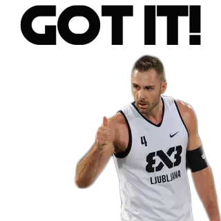 ☝ 4 basketbal, atleet, sport, duim omhoog telegram sticker