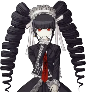 🃏 Celestia Ludenberg Danganronpa Anime, Mangá, Personagem, Gótico, Lolita, Olhos Vermelhos, Cabelo Preto, Maria Chiquinha telegram sticker
