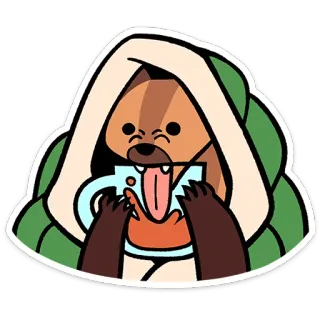 ⭐ animal, cute, drinking, hood, coffee telegram sticker