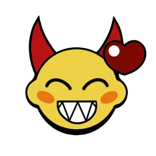 ❤️ diabo, emoji, coração, fofo, desenho animado, monstro, feliz, chifres telegram sticker