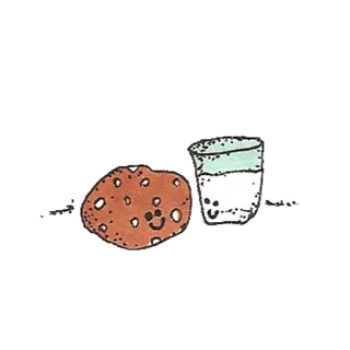 🍪 печенье, молоко, напиток, еда, десерт, сладкий telegram sticker