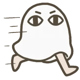 ๐ ghost, cartoon, cute, running, halloween whatsapp sticker