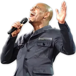 😅 Dave Chappelle Chappelle komiek, zanger, microfoon, artiest, entertainment telegram sticker