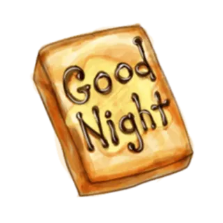 😊 Good Night buonanotte, toast, sonno, sogni d'oro, cibo whatsapp sticker