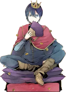 😏 Anime, Manga, Vua, Vương miện, Nhân vật, Ngồi, Ngai vàng telegram sticker