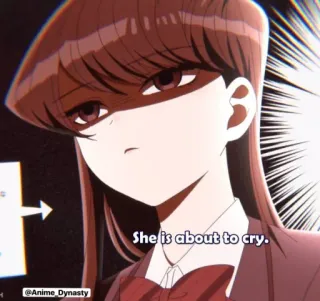😣 She is about to cry. Anime, Verdrietig, Huilend, Personage, Illustratie, Cartoon telegram sticker