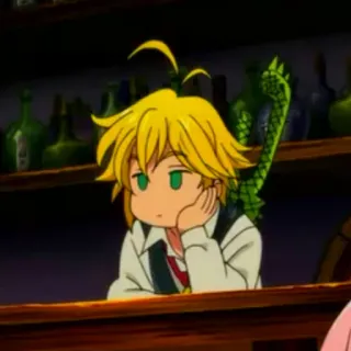 😒 Meliodas Seven Deadly Sins Аниме, Мелиодас, Семь смертных грехов, скучно, надутый, фэнтези telegram sticker