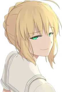 😏 anime, girl, blonde, portrait, manga, character telegram sticker