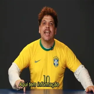 👊 Aqui tem informação hombre, fútbol, Brasil, camiseta, fútbol telegram sticker