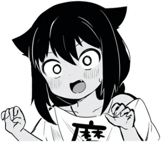 😳 麻 anime, manga, catgirl, kawaii, japanese, cute whatsapp sticker