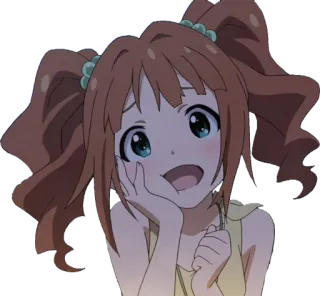 😋 ragazza anime, carina, felice, cartone animato, ragazza telegram sticker