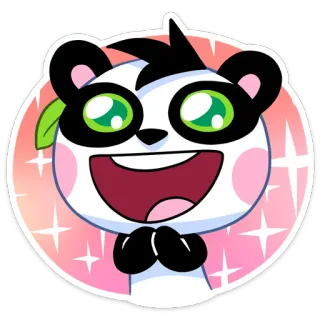 😅 Panda, Dessin animé, Mignon, Animal, Sticker telegram sticker
