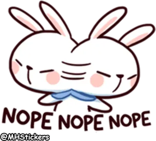 👎 NOPE NOPE NOPE Hase, Kaninchen, Nö, Cartoon, Süß, Sticker telegram sticker