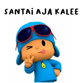 👀 Pocoyo SANTAI AJA KALEE Pocoyo, cartoon, animated, character, sunglasses, peace sign telegram sticker