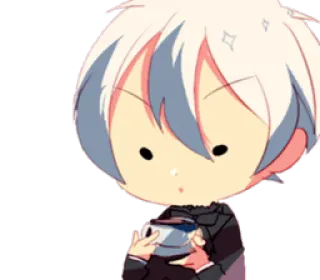 🍵 anime, cute, chibi, character, kawaii, illustration whatsapp sticker