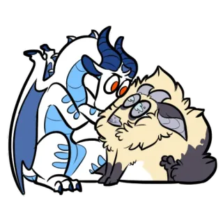 👀 龙, 生物, 动物, 卡通, 神话, 幻想 telegram sticker