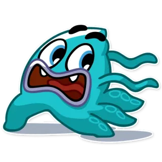🏃 cartoon, monster, squid, sea creature, character, cute telegram sticker