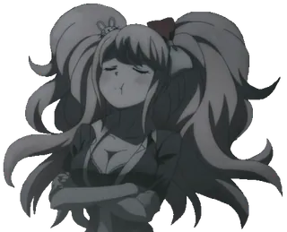 😤 Junko Enoshima Danganronpa Junko Enoshima, Danganronpa, Anime, Manga, Bösewicht, Monochrom whatsapp sticker
