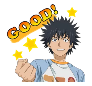 😁 GOOD! Anime, Szczęśliwy, Gwiazdy, Dobry, Pozytywny telegram sticker
