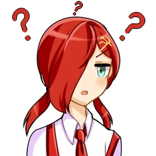 😕 Anime, Question, Communiste, Rouge, Fille whatsapp sticker