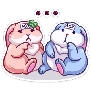 🤔 лох кролик, зайчик, стикер, мультфильм, оскорбительный, сленг telegram sticker