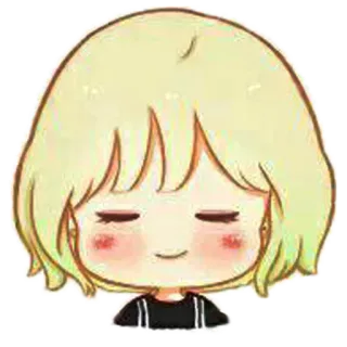 ☺️ каваи, аниме, чиби, милый, блондинка, девушка, мультфильм, манга telegram sticker