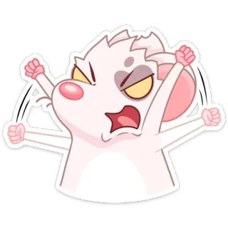 😡 Maus, wütend, sauer, Cartoon, Sticker, verärgert, frustriert telegram sticker