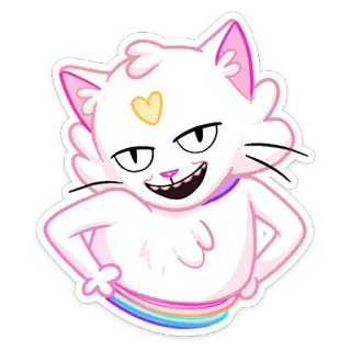 😊 кот, радуга, наклейка, мультфильм, сердце, смешной, милый telegram sticker