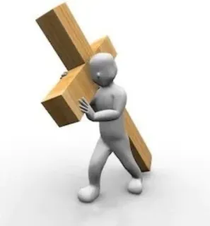 ☦️ cross, religion, burden, christianity, carrying, symbol telegram sticker
