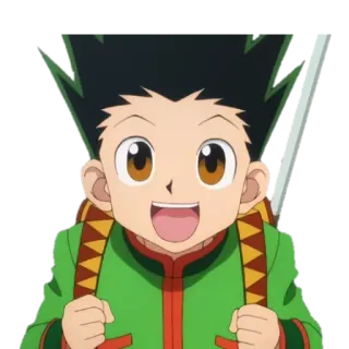 🥳 Gon Freecss Hunter x Hunter anime, manga, character, gon freecss, hunter x hunter, smiling, boy telegram sticker