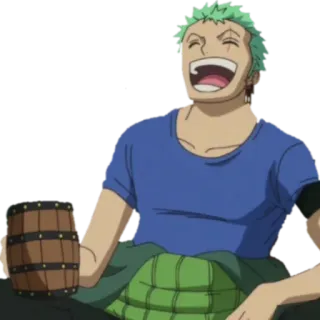 😂 Zoro One Piece アニメ, ワンピース, ゾロ, 漫画, 笑顔, 笑う telegram sticker
