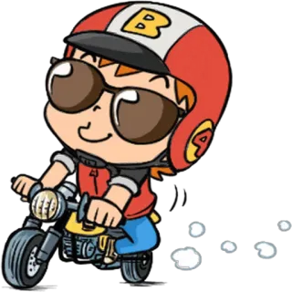 🏍 Cartoon, Motorrad, Helm, Aufkleber, Transport, Fahren telegram sticker