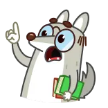 😮 kartun, anjing, kacamata, buku, pendidikan whatsapp sticker