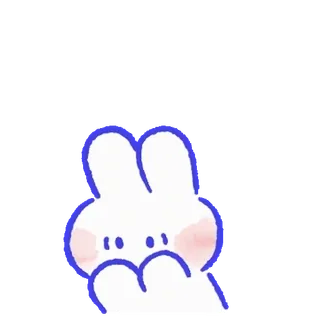 💬 bunny, cute, cartoon, animal, white, pink cheeks telegram sticker