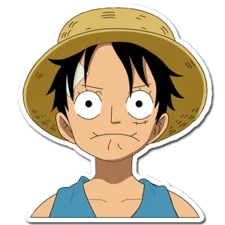 😶 Luffy One Piece anime, manga, one piece, luffy, character, sticker whatsapp sticker