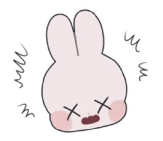 🎀 кролик, головокружение, мультфильм, стикер, измотанный, зайчик telegram sticker