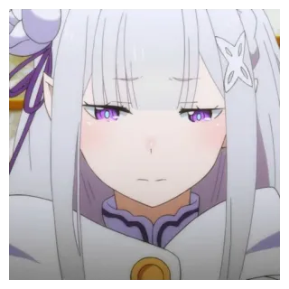 🎀 Emilia Re:Zero Anime, Re:Zero, Emilia, Dibujos animados, Pegatina whatsapp sticker