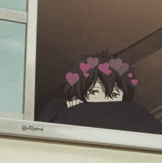 🎟 @vilipend Anime, Raam, Harten, Schattig, Esthetisch telegram sticker