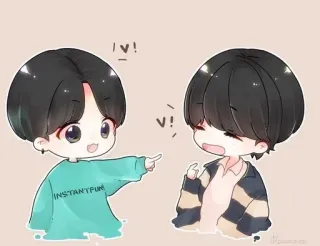 🐰 instantfun 만화, 애니, 귀여운, SD캐릭터, K팝 telegram sticker