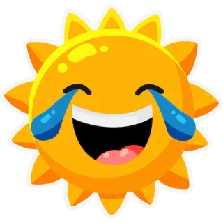 😂 sole, emoji, felice, ridere, piangere, lacrime, gioioso telegram sticker