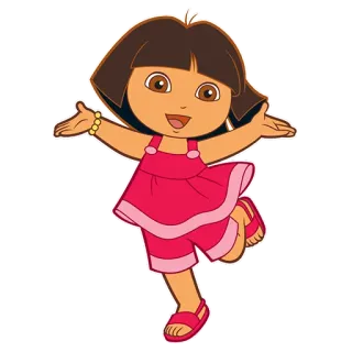 😀 Dora the Explorer การ์ตูน, เด็กผู้หญิง, เด็ก, นักสำรวจ, รายการทีวี telegram sticker