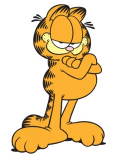 😼 Garfield Garfield, desenho animado, gato, quadrinhos, gato laranja, Jim Davis telegram sticker