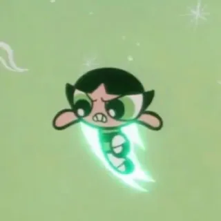 🤬 Buttercup The Powerpuff Girls Cartone animato, Supereroe, Verde, Le Superchicche, Ragazza telegram sticker