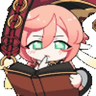 🤔 Anime, Lezen, Boek, Kawaii, Schattig telegram sticker