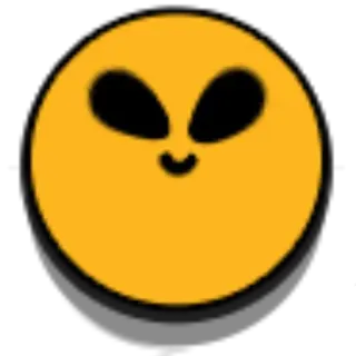 🙂 Alien, Emoji, Gelb, Smiley, Cartoon telegram sticker