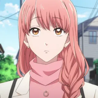 🎀 Anime, Mulher, Cabelo rosa, Retrato telegram sticker